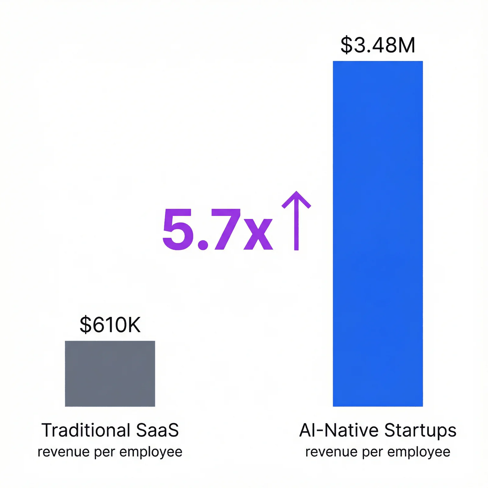 Efficiency Gap Between Traditional SaaS and AI-Native Startups